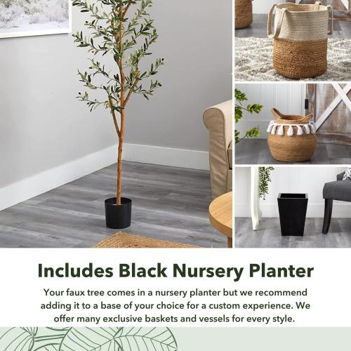 Nearly Natural 82in Olive Artificial Silk Trees