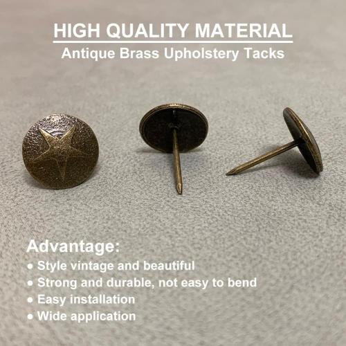 Upholstery Tacks, Furniture Upholstery Nails for Decorative, 100 PCS 5/8 inch Upholstery Decorative Tack for Furniture DIY Decorative, Home Decor, Antique Brass