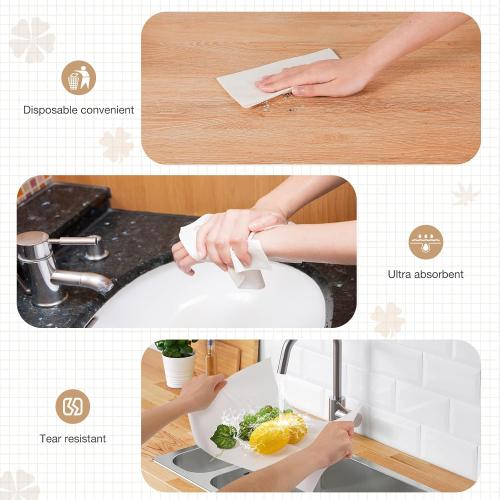 200 Linen-Feel Guest Towels Cloth-Like Hand Towels Disposable Bathroom Napkins Thicken Guest Towel Soft, Absorbent 12 x 17 for Bathroom, Kitchen, Wedding Reception or Dinner Party