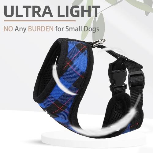 Size S PUPTECK Soft Mesh Dog Harness and Leash Set Pet Puppy Cat Comfort Padded Vest No Pull Harnesses, Navy Blue,