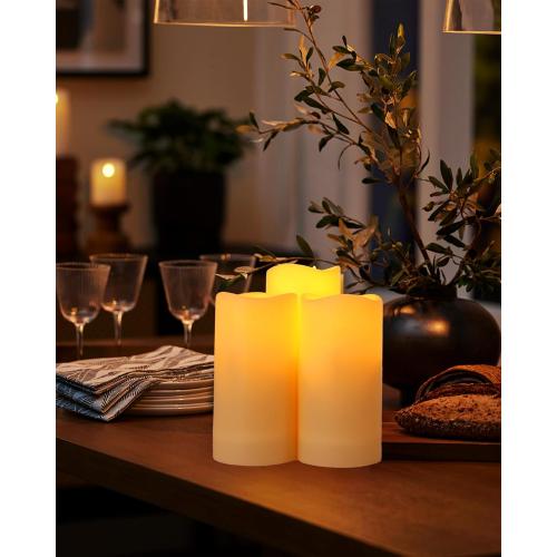 Enido 12 Pc Flameless LED Candles with Remote & Timer, Outdoor Waterproof, Flickering Electric Warm Lights for Cozy Home & Holiday Romantic Decor, Battery Operated for Party(D 2.2” x H 4”/5”/6”