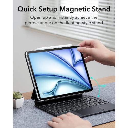 ESR for iPad Air 11 inch Case with Keyboard M4/M3/M2 (2026/2025/2024), iPad Pro 11 & Air 5/4th Magic Keyboard Case, Easy-Set Floating Cantilever Stand, Precision Multi-Touch Trackpad, White