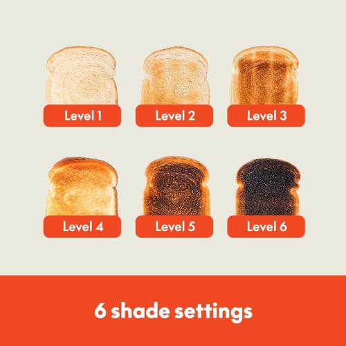 bella 2 Slice Slim Toaster, Fits-anywhere™ Kitchenware, 6 Setting Shade Control with Reheat & Cancel Buttons, Fits sourdough, 10” Long Slot, Anti Jam & Auto Shutoff, 900 Watt, Oatmilk