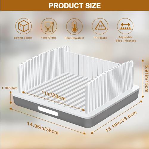 Upgrade Widen Bread Slicer for Sourdough rounds, 13″ Adjustable Large Capacity Wide and Thicknesses, Foldable and Compact Cutting Guide with Crumb Tray, Suitability for Homemade sourdough Bread