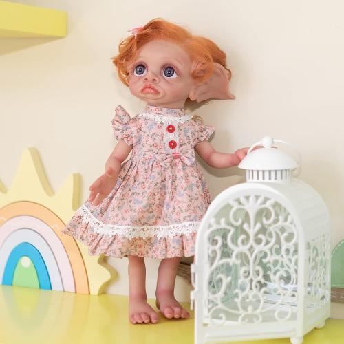 Pinky Reborn Elf Dolls 17 inch 45 cm Reborn Elf Doll Silicone Body Realistic Baby Silicone Full Body Reborn Baby Elf Avatar Real Life Anatomically Correct Babies Dolls (Pink)