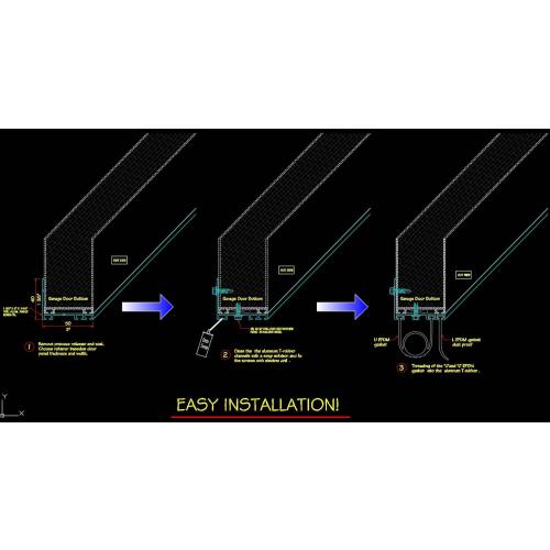 Heavy-Duty Garage Door Bottom Seals Kit with U-Shape Aluminum Track & O-Ring Weatherproofing Seal Universal Fit, Adjustable Rubber Weather Stripping for Residential & Commercial (10 Ft)