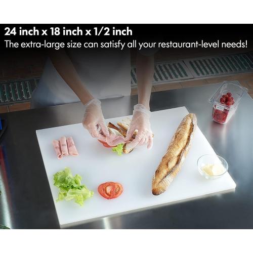 CURTA 2-Pack Blue Cutting Boards for Kitchen, Color Coded Plastic Chopping Board with Anti Slip Surface Dishwasher Safe