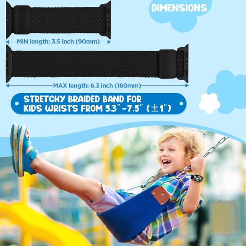 Magnetic Braided Kids Apple Watch Band for iWatch 38/40/41/42/44/45/46mm