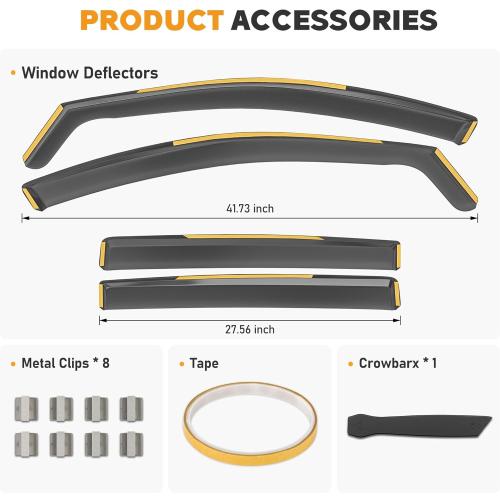 Shatterproof in-Channel Window Rain Guards for Honda CRV 2017-2022, Window Deflectors, Window Visors for Car, Vent Deflector, 4pcs