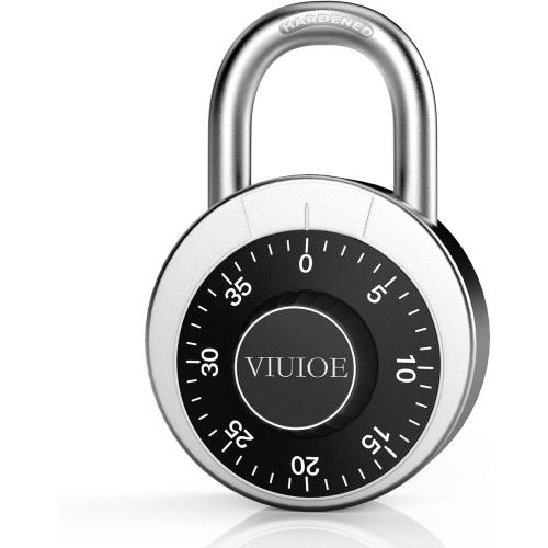 Dial Combination Lock - Padlock for Gym and School - 1 Pack, Black