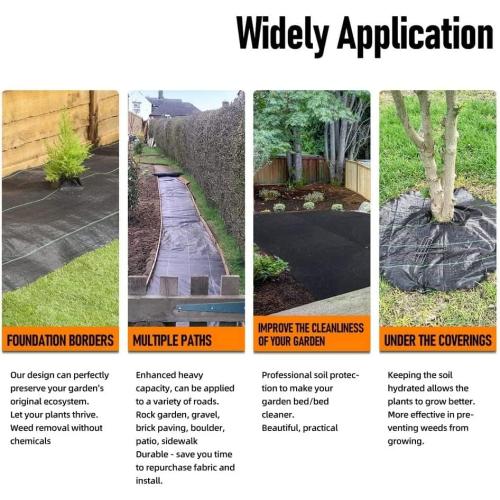 Weed Barrier Landscape Fabric,  Premium Heavy Duty Garden Cloth, Ground Cover for Gardening, Farming with u Shaped Securing Pegs