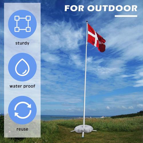 Blulu 2 Sets Feather Flag Base Foldable Flag Stand Base with Water Bag Cross Metal Pole Stand Fits with a 0.65'' Inner Diameter for Outdoor Business