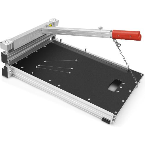 13“ Laminate Floor Cutter with Wheels, Heavy Duty Vinyl Floor Plank Cutter, Adjustable Angle Length Cutting 17mm Thick LVP SPC WPC Engineered Wood