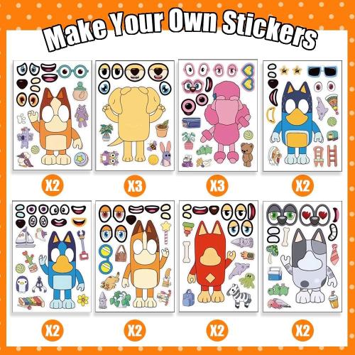 18 Sheets Make a Face Stickers for Kids,Cartoon Sticker,Make Your Own Stickers Fun Craft Project for Kids