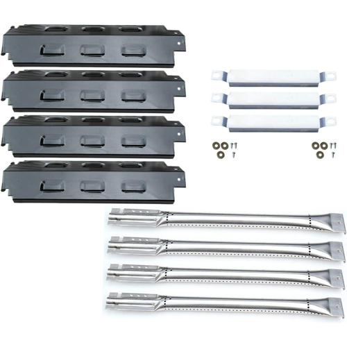 Direct store Parts Kit DG156 Replacement for Charbroil 463420507,463420509,463460708,463460710 Gas Grill Burners, Carryover Tubes,Heat Plates (SS Burner SS Carry-over tubes Porcelain Steel Heat Plate)