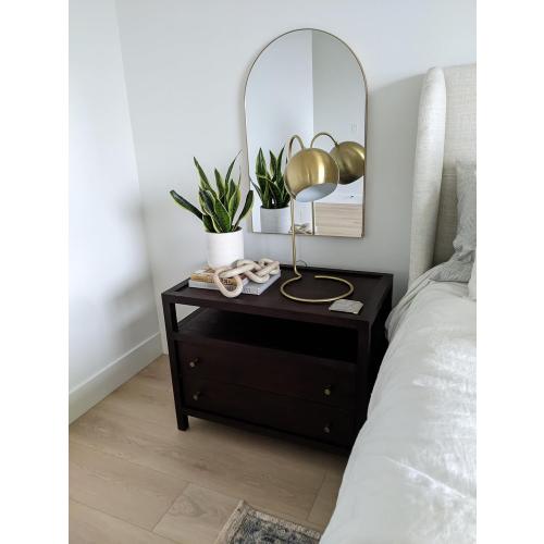 Safavieh Lighting Collection Bartolo Brass Gold 22-inch Bedroom Living Room Home Office Desk Dorm Study Nightstand Task Table Lamp (LED Bulb Included)