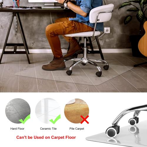 Kuyal Clear Chair Mat, Hard Floor Use, 48 x 36 Transparent Office Home Floor Protector mat Chairmats (48 x 36 Rectangle)