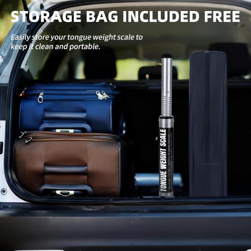 Trailer Tongue Weight Scale 2000 lbs Capacity – RV Hitch Load Gauge with Waterproof Storage Case – Portable Towing Safety Tool Accessories Kit for Trucks, Travel Trailers, Campers, Cargo & Boat