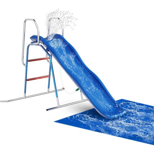 Water Slide for Kids Backyard, Outdoor Waterslide with 3-Zone Spray Sprinkler and Ground Tarp, Summer Water Slip and Slide Game Toy for Backyard Water Fun Activities Play