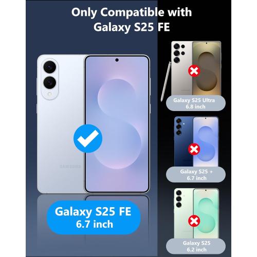 ATATOO for Samsung Galaxy S25 FE Wallet Case, Built-in Card Holder (3-5 Cards) & Slide Camera Cover & RFID Blocking, Military Grade Protection, Shockproof Cover Case for Galaxy S25 FE 6.7 2025, Blue