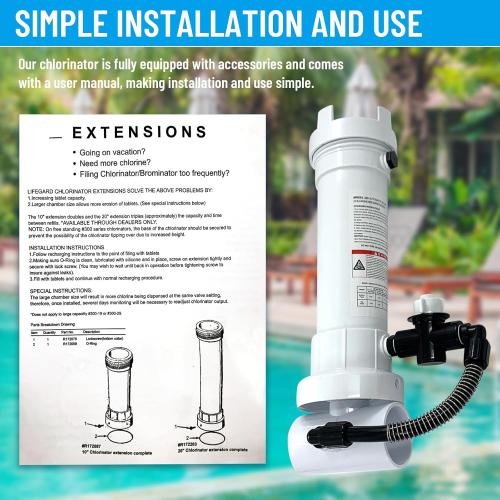 Auto/Matic Pool Chlorine/Brominer Feeder Compatible with Rainbow 320 Inline Chlorinator for In-Ground & Above Ground Pools and Spas, Replacement R171096 R17-1096