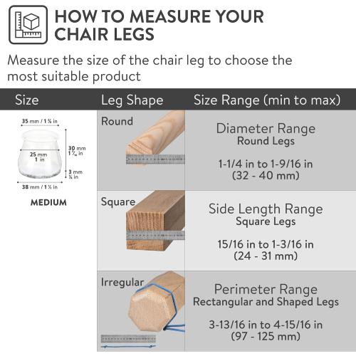Aneaseit Silicone Chair Leg Floor Protectors, Felt Furniture Pads for Hardwood Floors, Rubber Chair Leg Protectors, Covers for Wooden Floors or Tile (16pcs, Clear)