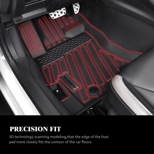 Floor Mats Compatible for 2018-2023 Subaru Crosstrek /2017-2023 Subaru Impreza, TPE All Weather Protection Slush 1st & 2nd Row Floor Liners Black