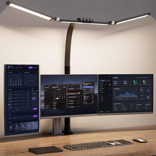 Large Desk Lamps for Home Office, 39.3 Architect Desk Lamp with Clamp, 24W Ultra Bright LED Desk Light Stepless Dimming Eye-Caring Office Desk Lamp for Study Work