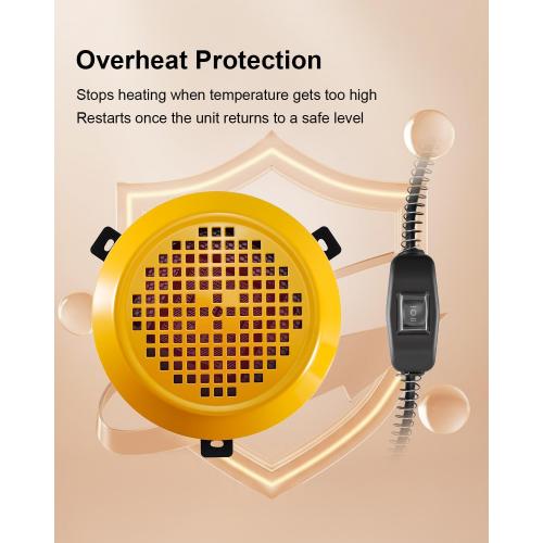 Dog House Heater with Adjustable 400W/800W Power, Pet Warmer for Kennels Chicken Coops Rabbit Hutches, Wall Mounted with Overheat Protection and 9.8ft Anti-Bite Cord