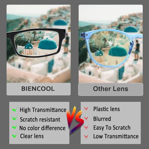 BIENCOOL 6 Pack Reading Glasses Traditional Frames for Men and Women Readers with Spring Loaded Hinges