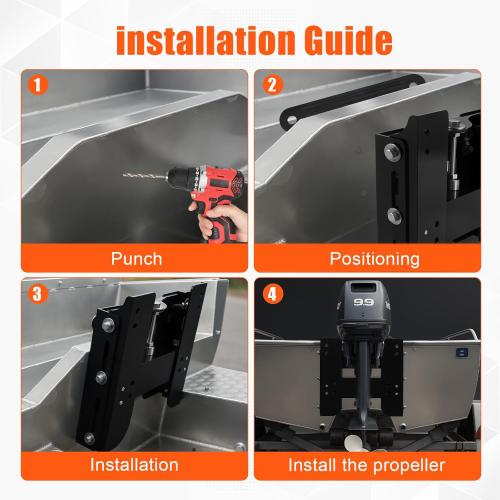 4-Inch Manual Power Lift Setback Jack Plate for Up to 60 HP Outboard Boat Motors – Transom Mount TC-2507