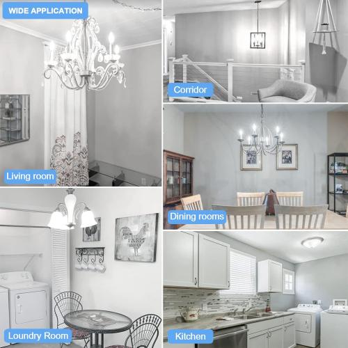 hansang E12 LED Bulb 5000K Bright Daylight, 40W Equivalent Type B Bulbs with Small Candelabra Base, B11 Shape Chandelier Light Bulbs, 4W B11 LED Bulb Clear Glass, 120V, 400LM, 6 Pack, Non-dimmable