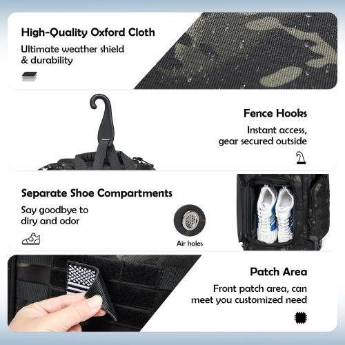 Rolling Baseball Bag with Wheels, Softball Catchers Gear Bags for 4 Bats, Portable Baseball Catcher Bag with Shoe Compartment, Holds All Softball Baseball Equipment