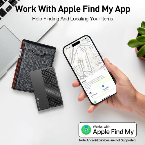 2025 [Apple MFi Certified] (iOS Only) Bluetooth Tracker Smart Finder for Apple Find My iPhone Card Wallet GPS Tracker, 5-10 Years Battery, Keys Finder and Item Locator for Keys, Bags, Passport