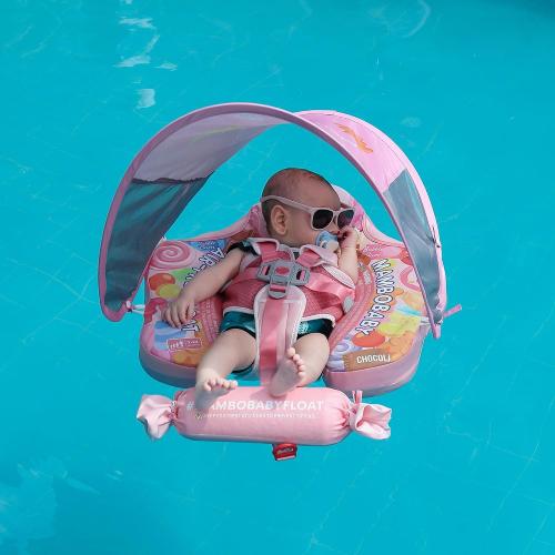 Mambobaby Float with Canopy Non Inflatable Baby Float for 3-24 Months