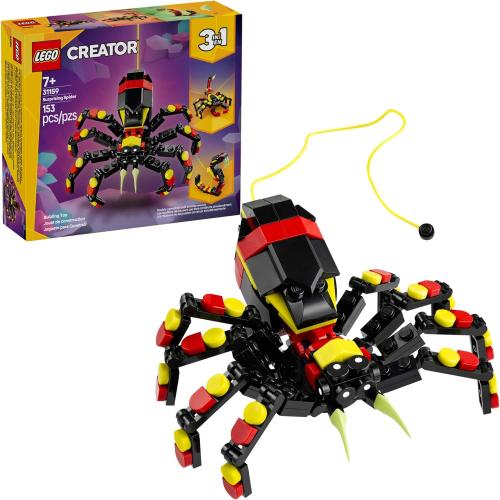 LEGO Creator 3 in 1 Wild Animals Surprising Spider Toy - Building Toy with 3 Build Options, Spider, Scorpion, or Snake - Animal Figures for Kids, Boys & Girls, Ages 7  - Gift Idea for Birthday - 31159