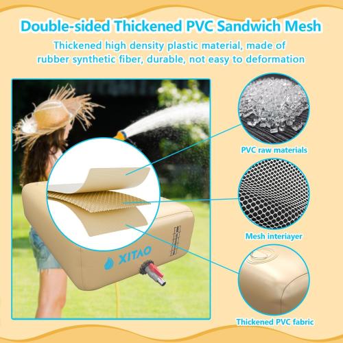 63Gal/240L XITAO Water Storage Bladder w/Water Level Indicator, Large Capacity Foldable Water Storage Containers, Portable Emergency Water Tank Water Bag for RVs, Fire Prevention, Irrigation