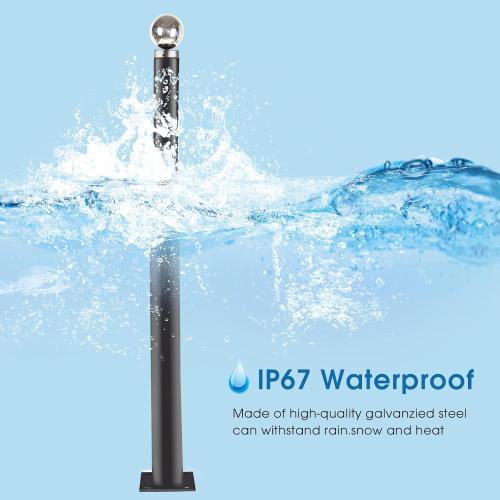 Street Light Pole 13Ft, Outdoor Solar Street Lamp Post with Base,Sub-Assembly of Street Light Poles for Backyard, Street, Patio,Park,Parking,Walkway (4M)