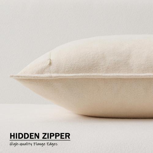 Kevin Textile Soft Waterproof Lumbar Pillow Cover 14x24 1 Pack, Beige
