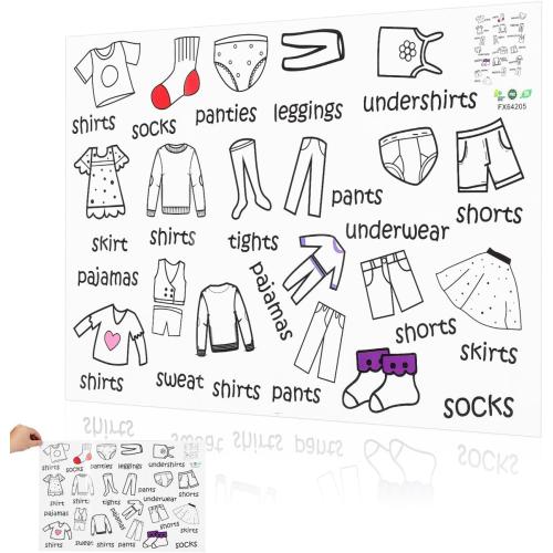Drawer Labels, 1 Sheets Dresser Clothing Decals Clothing Sort Wall Sticker Removable Clothes Drawer Labels for Dresser for Wardrobe Organizing Home Bedroom Decoration