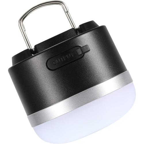 Camping Lantern, 600LM Camping Lights, 5 Light Modes Rechargeable Lantern Waterproof Mini Flashlight Emergency Lights for Home Power Failure, Camping Hanging, Car Camping (Black)