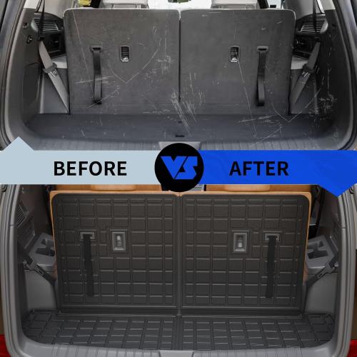 Rongtaod Floor Mats Compatible with 2024 2025 2026 Hyundai Santa Fe 6&7 Seats for Gas&Hybrid Trunk Mat Cargo Mat Cargo Liner All Weather Santa Fe Accessories (Trunk Mat with Backrest Mat Floor Mats)