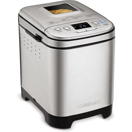 Cuisinart Bread Maker Machine, Stainless Steel Automatic Bread Machine with 12 Menu Options, 3 Loaf Sizes up to 2 Lb., 3 Crust Colors, Removable Nonstick Baking Pan & Kneading Paddle, CBK-110NAS | 12 Programs, 1/1.5/2-Lb Loaves, 3 Crust Colors, 13-Hr Delay, Removable Nonstick Pan and Paddle, Viewing WindowCuisinart Brushed Nickel Silver Stainless Steel 2 lbs. ‼️Light dirt‼️