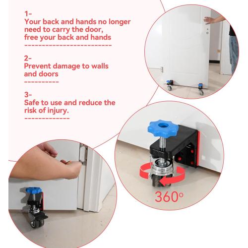 Dolly Kit with Wheels - Interior Door Install Tools for Most Pre-Hung or Slab Doors, Plywood Dolly Protect Your Back Commercial & Residential Use (Black)