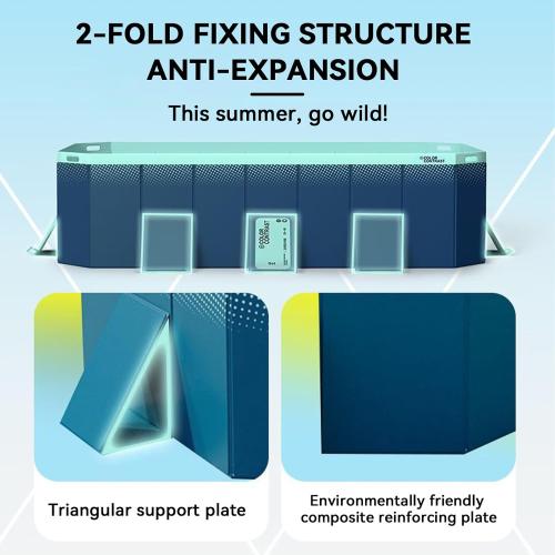 Foldable Swimming Pool, Rectangular Above Ground Swimming Pool for Outdoor Family Square Pool with Drain Plug and Drain Hole, Easy to Assemble, Pool for Backyard Dog Pools (3m)