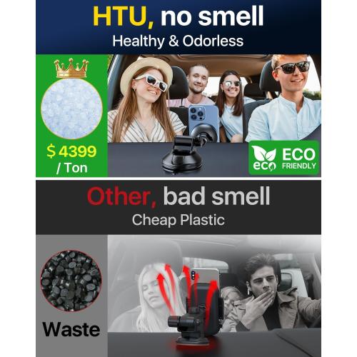 HTU 2025 Upgraded for Magsafe Car Mount [80LBS Strongest Suction & Military-Grade] Powerful Magnetic Cell Phone Holder for Car Dashboard Windshield for iPhone 16 15 14 Pro Max Mini (Black)