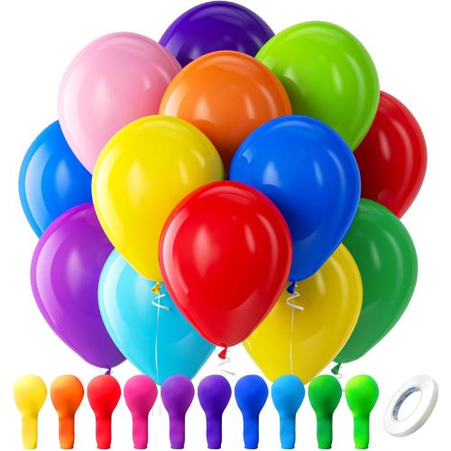 BLACK Latex Balloons, 100 Pack 12 inch Round Helium Balloons for Birthday Bridal Shower Wedding Party Decorations