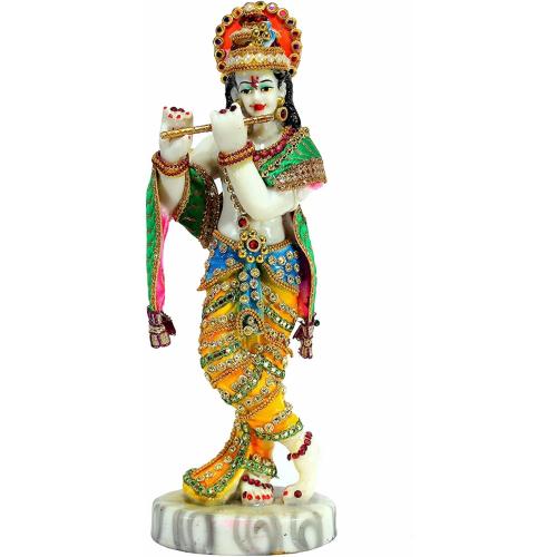 eSplanade Resin Krishna Statue Murti Idol Sculpture (11) Multicolour