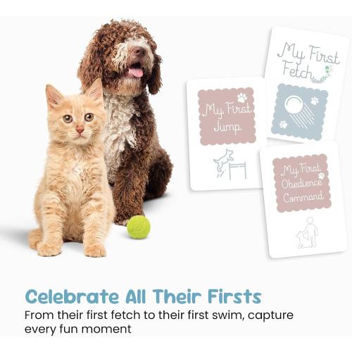 Pet Milestone Cards – Celebrate Your Pet’s Journey, Growth and Key Moments with Keepsake Cards - Perfect for Dogs, Cats, Puppies, and Kittens - Ideal as a Pet Adoption Gift, Pet Memory Book