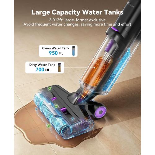 Wet Dry Vacuum Cleaner 20,000Pa,50Mins Runtime Cleaning Area 3013ft²,Cordless Vacuum Cleaner, Cordless Vacuum and Mop All in One,Self-Cleaning for Hard Floors Sticky Messes and Pet Hair H15Set ‼️has stains and dust‼️and may come with missing pieces ‼️